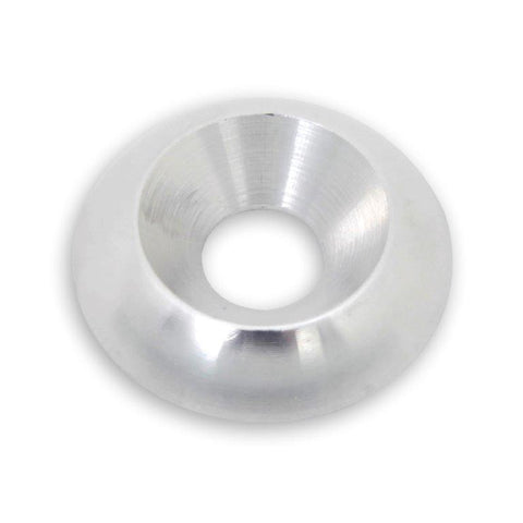 Accent washer,Plain countersunk,Billet aluminum,#10 Hole,3/4" Outside diameter,For flat head fastener,Clear anodized fin