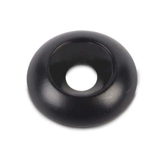 Accent washer,Plain countersunk,Billet aluminum,#10 Hole,3/4" Outside diameter,For flat head fastener,Matte black Fusion