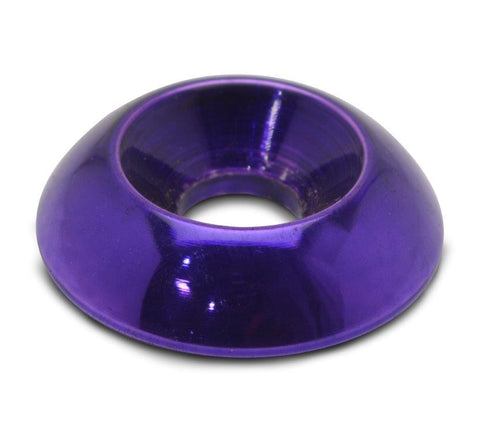 Accent washer,Plain countersunk,Billet aluminum,#10 Hole,3/4" Outside diameter,For flat head fastener,Bright purple Fusi