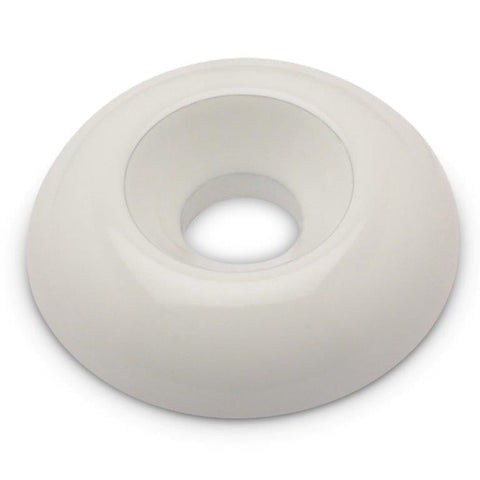 Accent washer,Plain countersunk,Billet aluminum,#10 Hole,3/4" Outside diameter,For flat head fastener,White Fusioncoat f