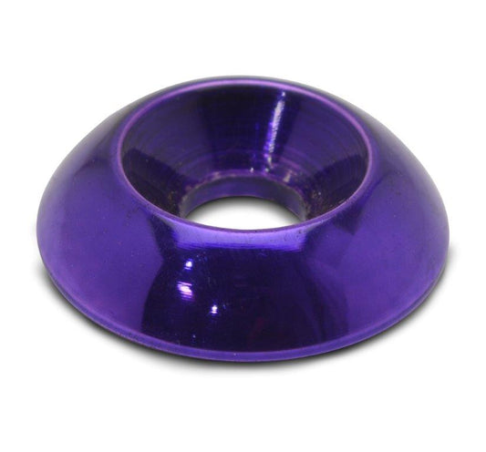 Accent washer,Plain countersunk,Billet aluminum,1/4" Hole,7/8" Outside diameter,For flat head fastener,Bright purple Fus