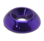 Accent washer,Plain countersunk,Billet aluminum,1/4" Hole,7/8" Outside diameter,For flat head fastener,Bright purple Fus