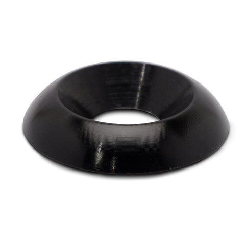 Accent washer,Plain countersunk,Billet aluminum,5/16" Hole,1" Outside diameter,For flat head fastener,Gloss black Fusion