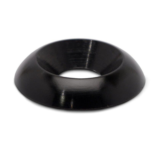 Accent washer,Plain countersunk,Billet aluminum,3/8" Hole,1-1/8" Outside diameter,For flat head fastener,Gloss black Fus