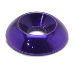 Accent washer,Plain countersunk,Billet aluminum,3/8" Hole,1-1/8"Outside diameter,For flat head fastener,Bright purple Fu