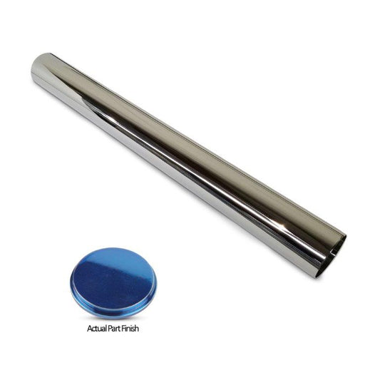 Dress-up sleeve, stainless steel, for Eddie Motorsports 18" travel actuator, Bright blue Fusioncoat finish.