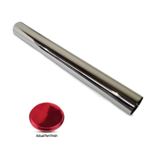 Dress-up sleeve, stainless steel, for Eddie Motorsports 18" travel actuator, Bright red Fusioncoat finish.