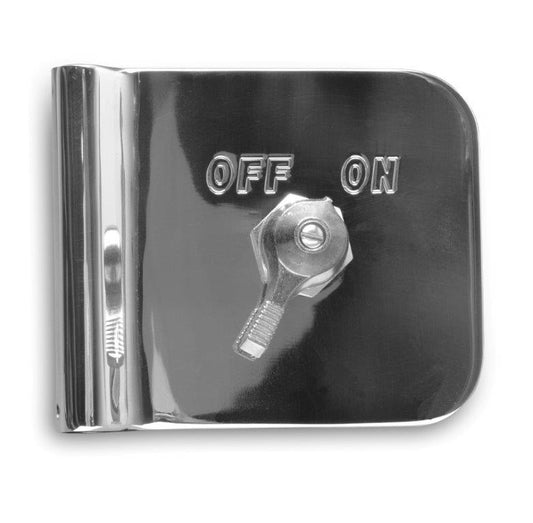 Battery Disconnect Switch and billet aluminum battery box mount,fits up to 1/2"posts,Bright polished finish