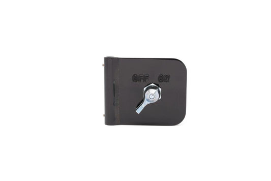 Battery Disconnect Switch with alt cut-off,Aluminum battery box mount,fits up to 1/2"posts,Black anodized