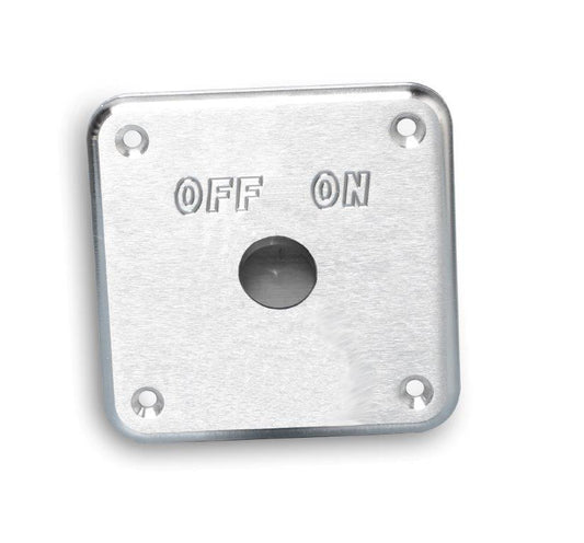 Panel mount only for battery disconnect switch,Billet aluminum,4"x4" with 3/4" hole,Clear anodized finish