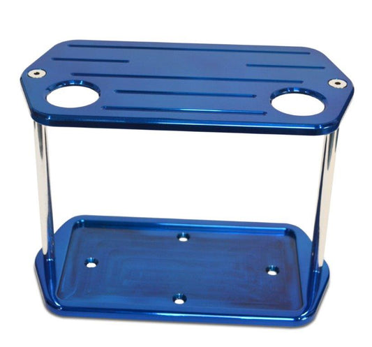 Battery Box,Billet Aluminum,Universal,Ball Milled Full Top,For Optima D51 Battery,Bright blue Fusioncoat finish"