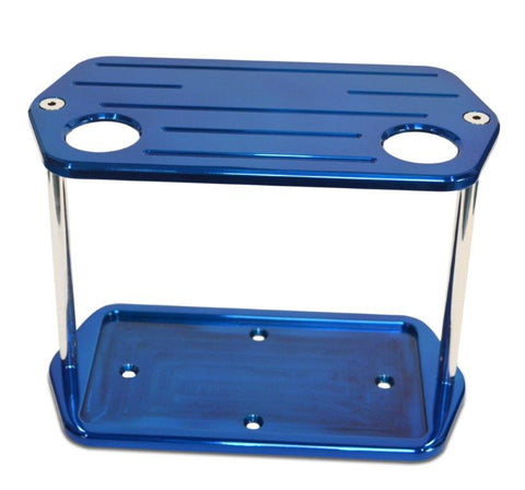 Battery Box,Billet Aluminum,Universal,Ball Milled Full Top,For Optima D51 Battery,Bright blue Fusioncoat finish"