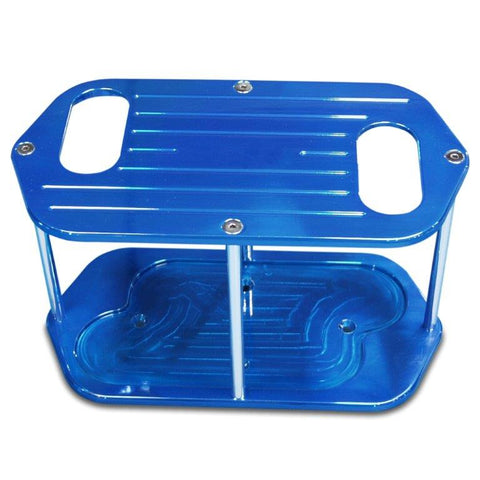 Battery Box,Billet Aluminum,Universal,Ball Milled Top,For Optima D31 Battery,Bright blue Fusioncoat finish"