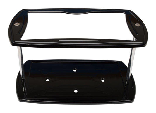 Battery Box,Billet Aluminum,Universal,For Group 27 Batteries,SS Mounting Studs,Gloss black anodized finish"