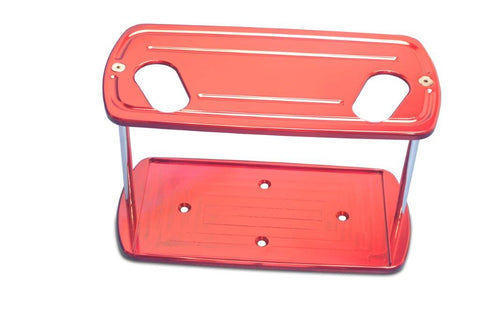 Battery Box,Billet Aluminum,Universal,Ball Milled Top,For Odyssey 2150 Battery,Bright red Fusioncoat finish"