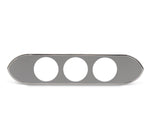 Radio Delete Bezel,Billet aluminum,62-65 Nova,Accepts three 2-1/16" gauges,Grey with polished edge