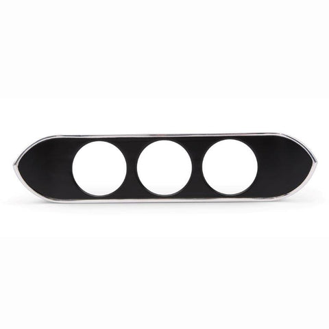 Radio Delete Bezel,Billet aluminum,62-65 Nova,Accepts three 2-1/16" gauges,Matte black with polished edge