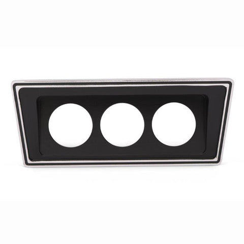 Radio Delete Bezel,Billet aluminum,66-67 Nova,Accepts three 2-1/16" gauges,Matte black with polished edge