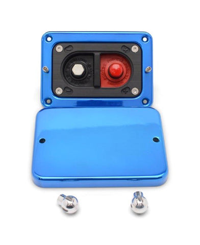 Battery Jumper Box,Billet Aluminum,Mount remotely for easy access jumping or charging,Bright blue Fusioncoat finish"