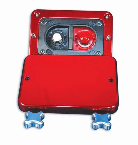 Battery Jumper Box,Billet Aluminum,Mount remotely for easy access jumping or charging,Bright red Fusioncoat finish"