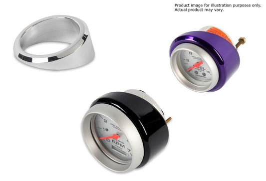 Gauge Dress-up Bezel,Aluminum,Angled,Fits guages that install into a 3 3/8"hole,Bright clear Fusioncoat finish