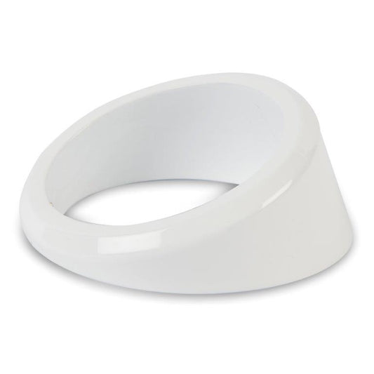 Gauge Dress-up Bezel,Aluminum,Angled,Fits guages that install into a 2 1/16"hole,Gloss White Fusioncoat finish