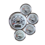 Elite Gauge Kit,Vintage white face,Polished rim,GPS Speedo,Oil pressure,Water temp,Volt,Senders,Universal fuel