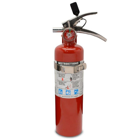 Fire Extinguisher,Red,2.5Lb,Dry agent,3-3/8" Diameter,Rechargable aluminum valve,Stainless steel bracket