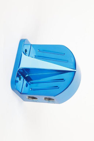 Oil Filter Head Billet Bright Blue Fusioncoat Finish