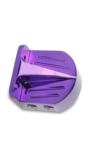 Oil Filter Head Billet Bright Purple Fusioncoat Finish