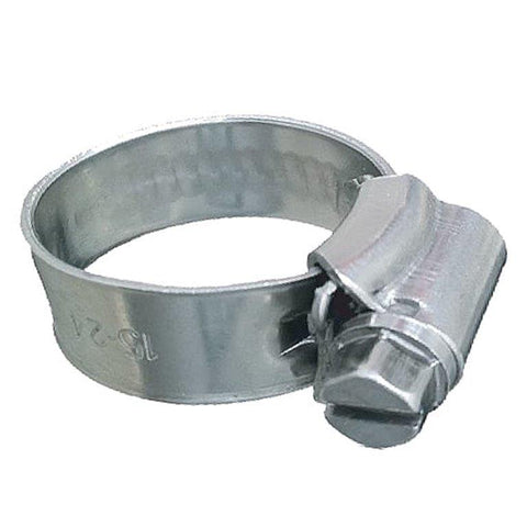 Hose clamp, Worm gear, Solid band, All 316 stainless steel, 0.380 in. wide, range 0.313 in. - 0.563 in.