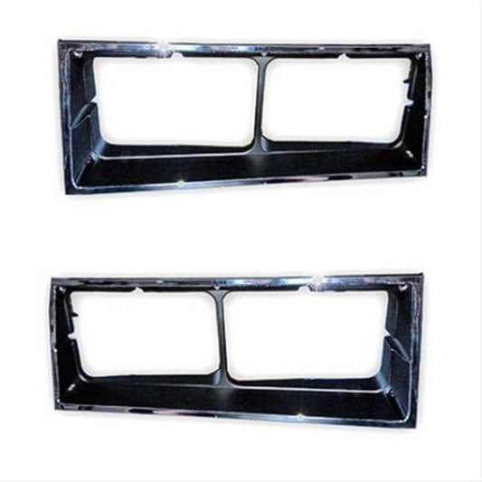 HEADLAMP BEZEL; CHROME; PLASTIC; LH/RH PAIR; 84-87 REGAL; 2-DOOR MODELS ONLY