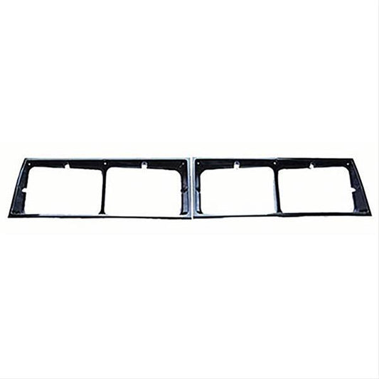 HEADLAMP BEZEL SET; LH/RH PAIR; PAINTED; BLACK; 83 HURST; OLDS