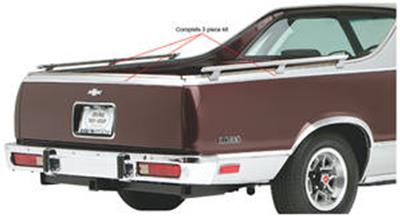 Molding Kit, Bed/Tailgate Upper Finish, 1978-87 El Camino