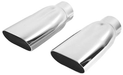 Exhaust Tips, Oval, 1969-72 Chevelle/El Camino/Monte Carlo SS, Chrome 2-1/2"