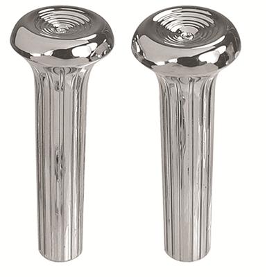 Knobs, Door Lock, 1968-77 Chrome, Ribbed, Pair