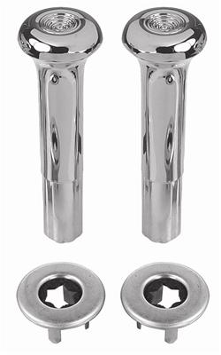 Knob, Ferrule Door Lock (Smooth) Kit 1968-88, Chrome